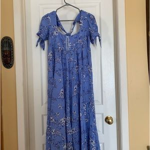 Vintage Rayon cottage core empire waist maxi dress